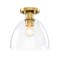 Designers Fountain Indigo 10 in. 1-Light Brushed Gold Modern Semi Flush Mount with Clear Glass Shade for Bedrooms D312M-SF-BG - alternate 3